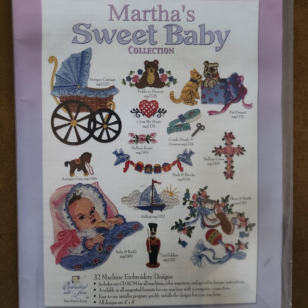 Martha's CD Sweet Baby Collection 32 Machine Embroidery Designs